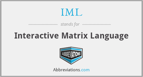 IML - Interactive Matrix Language