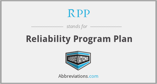 RPP - Reliability Program Plan