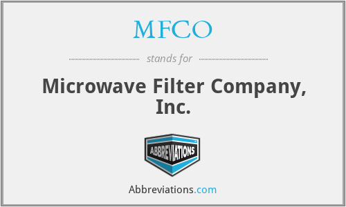 MFCO - Microwave Filter Company, Inc.