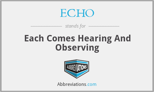 ECHO - Each Comes Hearing And Observing
