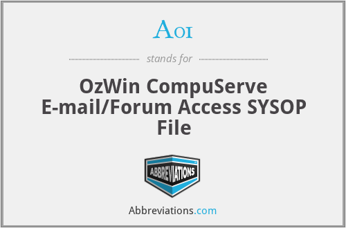 A01 - OzWin CompuServe E-mail/Forum Access SYSOP File