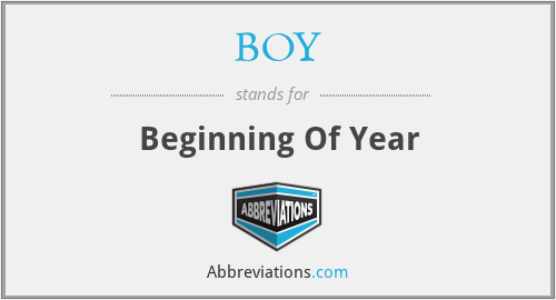 BOY - Beginning Of Year