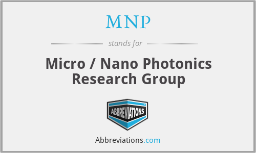 MNP - Micro / Nano Photonics Research Group