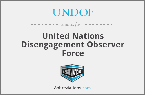 UNDOF - United Nations Disengagement Observer Force