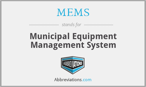 MEMS - Municipal Equipment Management System