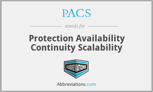 PACS - Protection Availability Continuity Scalability